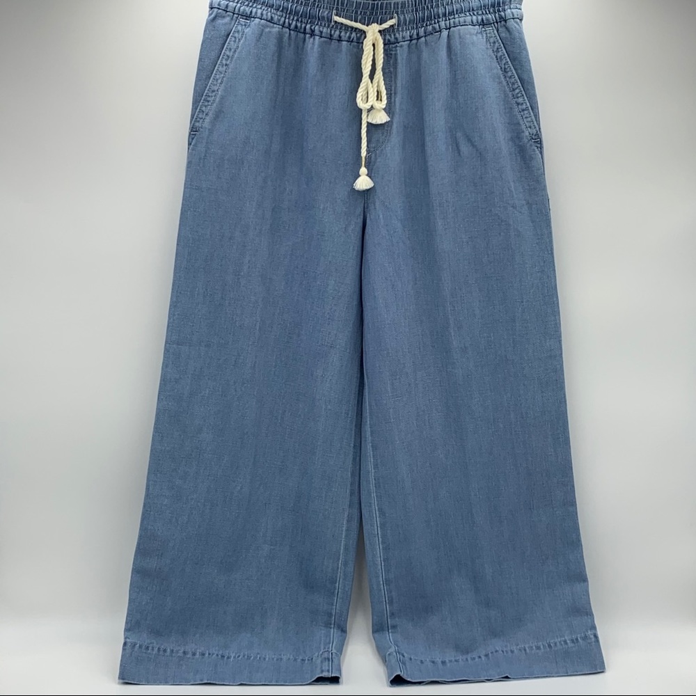 LOFT Cotton Linen Blend Wide Leg Crop Jeans - NWT